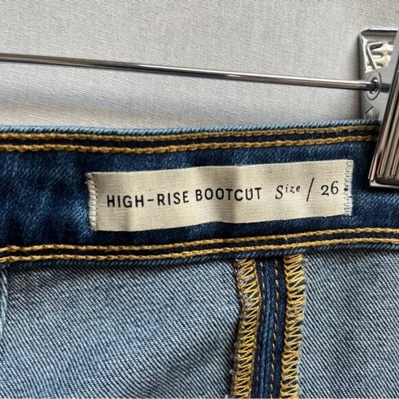 Pilcro and the Letterpress Anthropologie high rise bootcut denim jeans Sz 26 - Picture 8 of 14